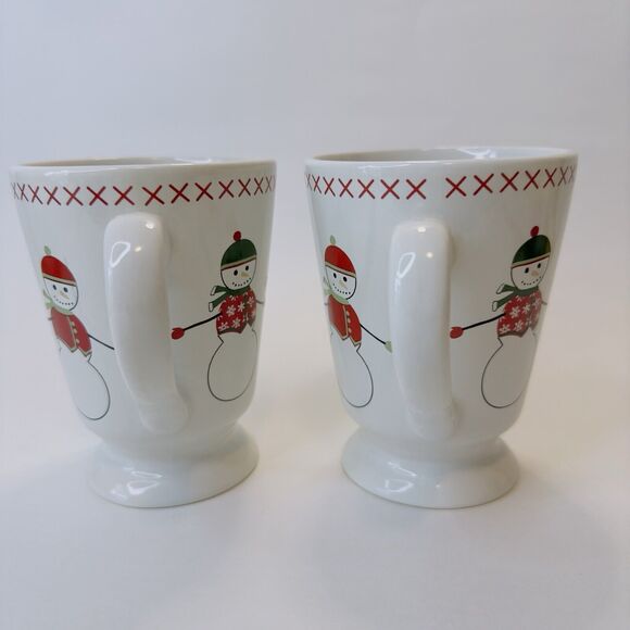 Bay Island Snowman Christmas Cup/Mug 12 oz set of 2 coffee Tea Hot Cocoa Winter - Picture 3 of 11